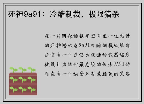 死神9a91：冷酷制裁，极限猎杀